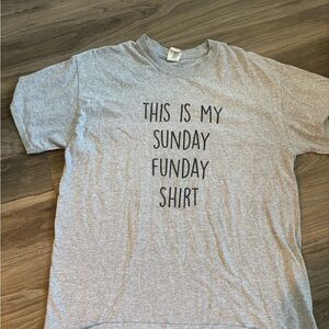 Gildan Light Gray Tee with Fun Graphic